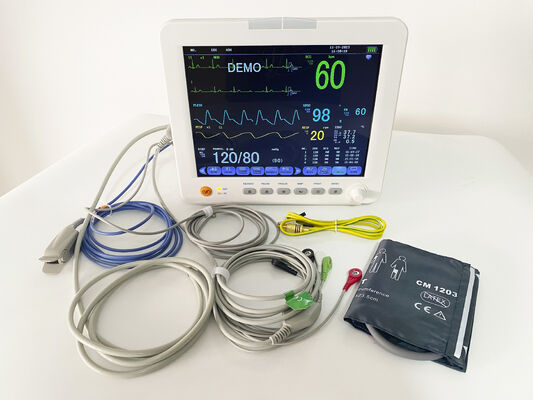 12.1 Inches Multi Parameter Patient Monitor with NIBP,SPO2,PR,TEMP,ECG Adapt to Hospital Emergency for Human or Veterinary
