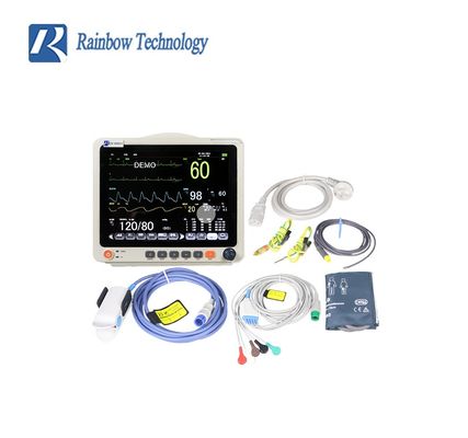 12.1 ইঞ্চি মাল্টি প্যারামিটার পেশেন্ট মনিটর উচ্চ রেজোলিউশন কালার টিএফটি এলসিডি সহ অ্যারিথমিয়া বিশ্লেষণ এবং এসটি ক্যালকুলেশন