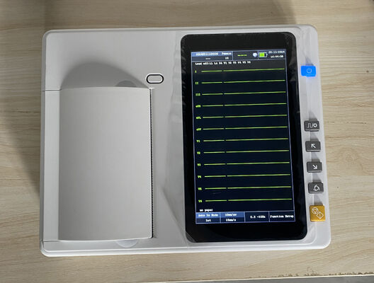 হাসপাতালের জন্য পাওয়ার সোর্স সহ ৬-চ্যানেল ৭ ইঞ্চি এলসিডি স্ক্রিন হ্যান্ডহেল্ড মেডিকেল ইসিজি/ইকেজি ডিভাইস