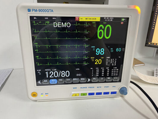 ECG SPO2 NIBP TEMP RESP সহ পোর্টেবল বেডসাইড মনিটর ঐচ্ছিক ETCO2-ক্লাস II 1-বছরের ওয়ারেন্টি